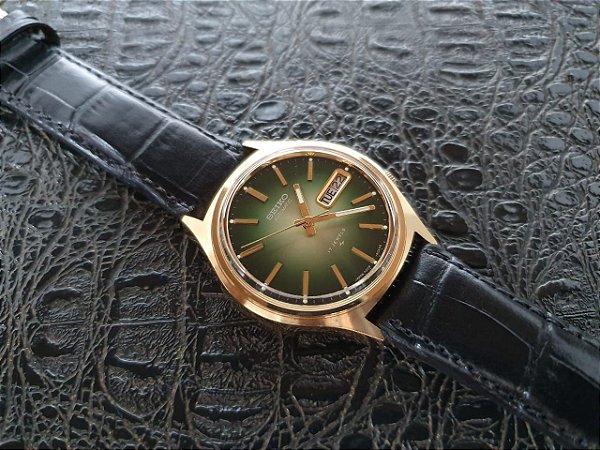 Relógio Seiko Vintage Automático Calendário Dourado
