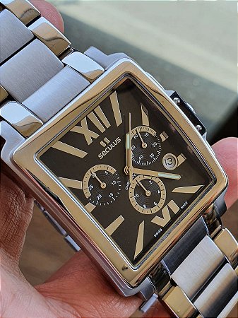 Relógio Masculino Seculus 44912503 Swiss Made Cronógrafo