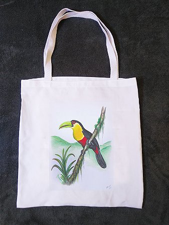 Ecobag Ornitologia e Arte - Tucano-de-bico-verde (Ramphastos dicilorus)