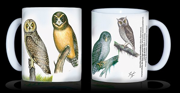 Caneca Ornitologia e Arte - Corujas