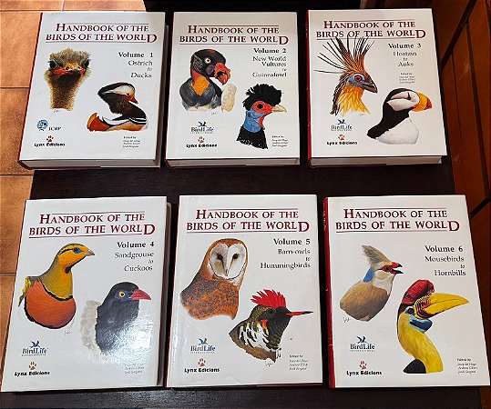 Coleção Livros Handbook of the Birds of the World (vols. 01 ao 09) - USADO