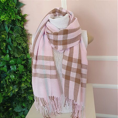Cachecol Xadrez Rosa LMD144RO