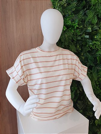 T-Shirt Listra Bege Lia U GMF01BE
