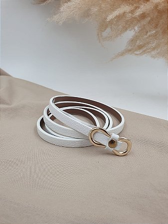Cinto Laila Branco Couro U LM1433BR