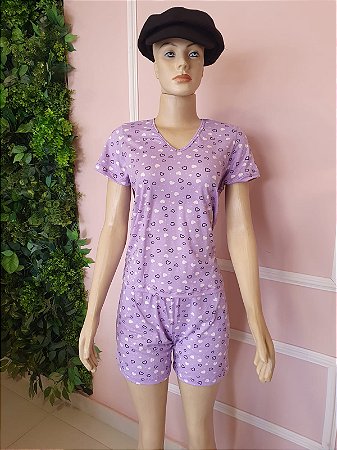 Pijama Curto Lilás D29AZLL