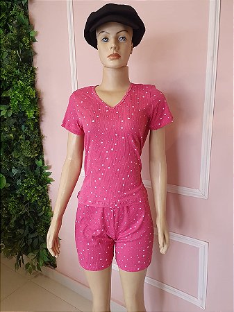 Pijama Curto Rosa D29AZRO