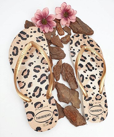 Chinelo Havianas Onça Branca CH6516