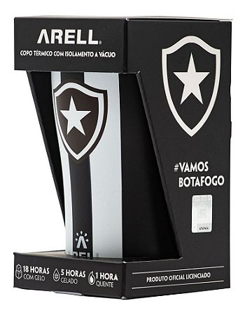 Copo Térmico Arell Inox Para Cerveja Bebidas Botafogo 500 Ml