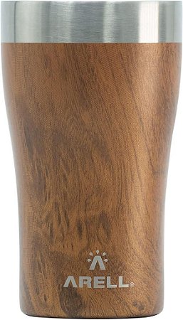 Copo Térmico Inox Para Cerveja Café Chá Bebidas Wood 500 Ml