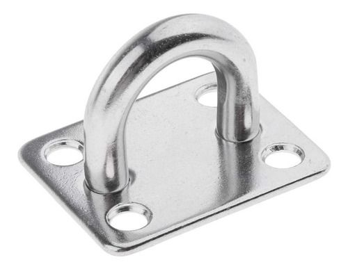 Alça com Base Retangular Em Aço Inox Convés Toldo Barco 8mm
