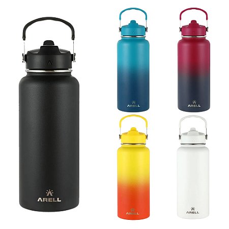 Garrafa Térmica Arell Straw Para Acampamento Academia 946ml