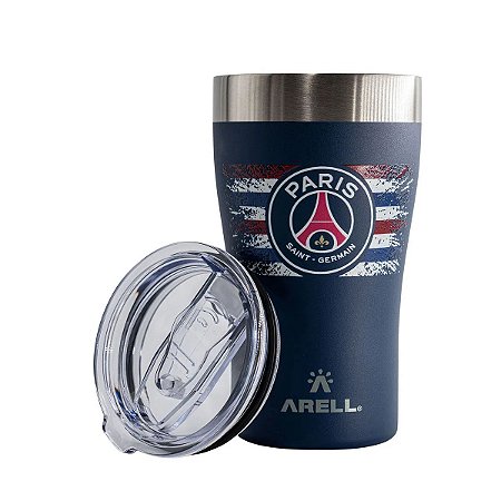 Copo Térmico Arell PSG Com Tampa Para Cerveja Bebidas 500ml