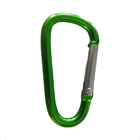 Mosquetão de Aluminio P/ Camping Chaveiro Trilha Verde 80mm