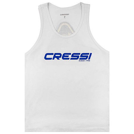 Camiseta de Algodão Cressi Lisa Regata Verão Casual Branco M