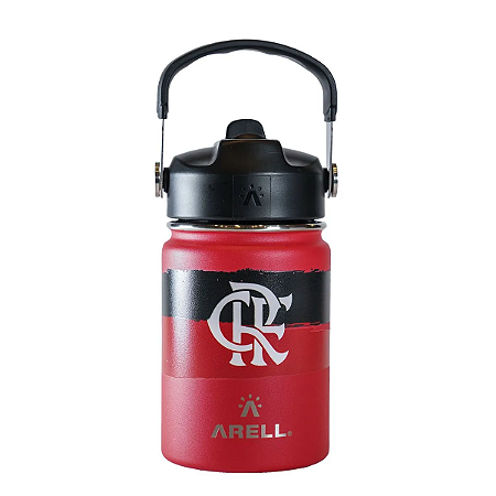 Garrafa Térmica Arell Flaemngo Vermelho 355ml Esporte Fit