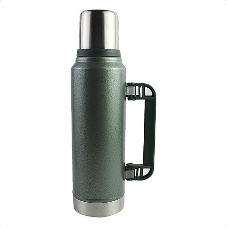 Garrafa Térmica Inox Viagem Camping 1,3 Litros Verde Militar