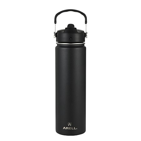 Garrafa Térmica Arell BlackSand Straw Para Academia 650ml