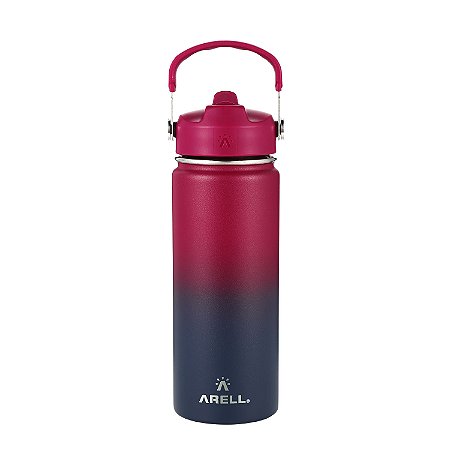 Garrafa Térmica Arell Straw Wild Violet Esporte Fitnes 532ml