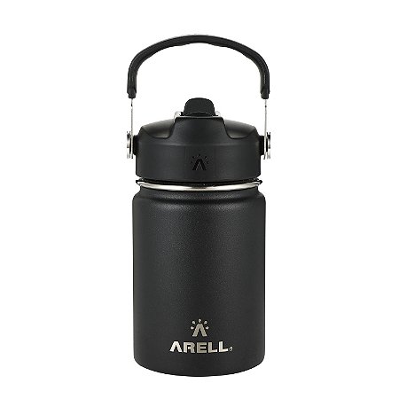 Garrafa Térmica Arell Straw FlaskBlack Esporte Fitness 355ml