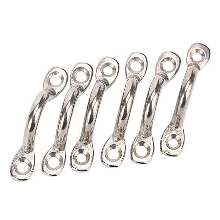 Kit 6 Alça Amarração Passa Cabo De Aço Inox 6 Mm Toldo Barco