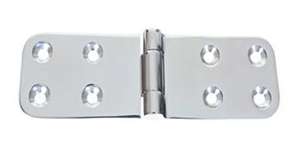 Dobradiça 8 Furos Em Aço Inox Super Reforçada 5 Mm Espessura