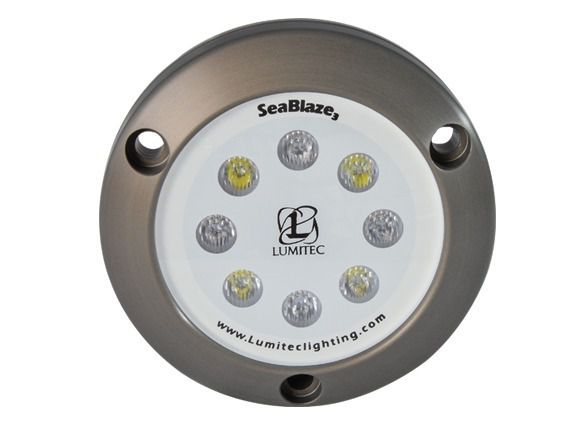 Luz Seablaze 3 Lumitec Aço Inox Subaquática Branca E Azul
