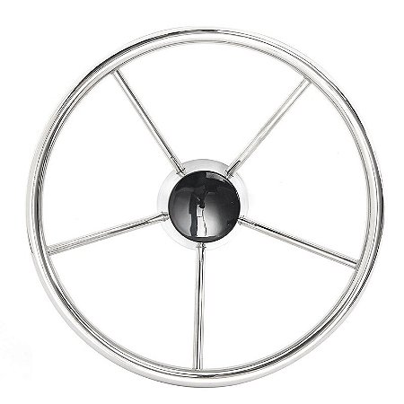 Volante Náutico Em Aço Inox 39 Cm Cinco Raios Lancha Fishing