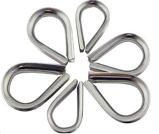 Kit 5 Sapatilha Anilha 3 Mm Aço Inox Para Cabo De Aço Corda