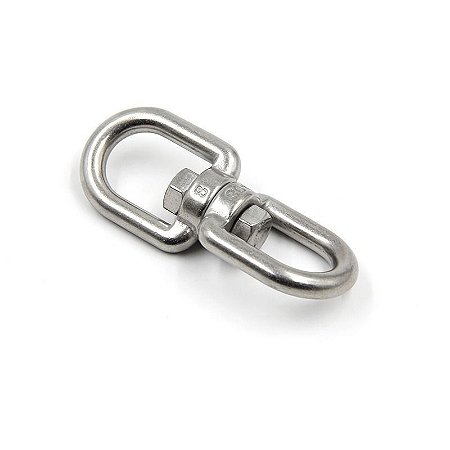 Manilha Tornel Dupla 10 Mm Em Aço Inox Destorcedor Girador