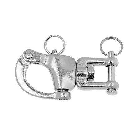 Mosquetão Manilha Tubarão Em Aço Inox 132 Mm Com Trava