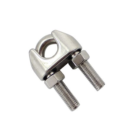 Grampo Abraçadeira Clips Em Aço Inox Para Cabo De Aço 1/8Pol