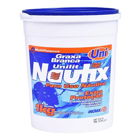 Graxa Branca Náutica 1Kg Base De Lítio Motor De Popa Lancha