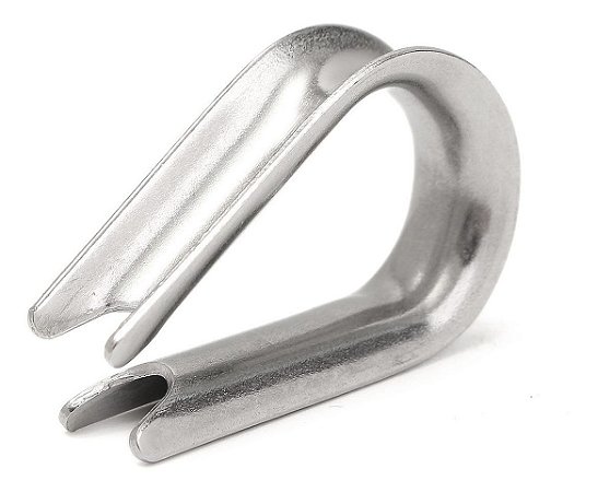 Sapatilha Anilha Linha Pesada Cabo De Aço 3/16" Em Aço Inox