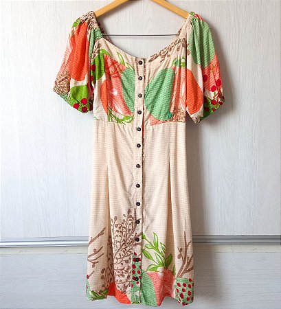 Vestido Ombro a Ombro Botões