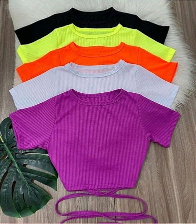 Cropped Canelado Manga