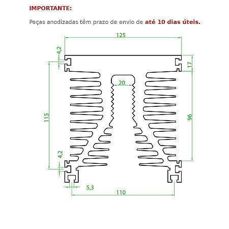 Dissipador de Calor modelo HS 125137