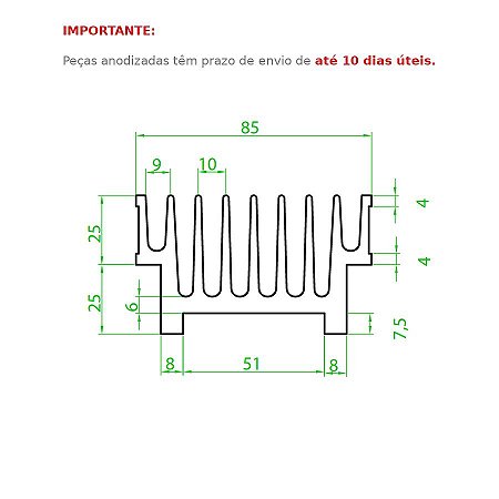 Dissipador de Calor modelo HS 8550