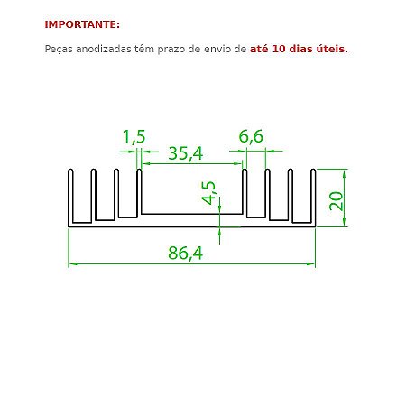 Dissipador de Calor modelo HS 8620L