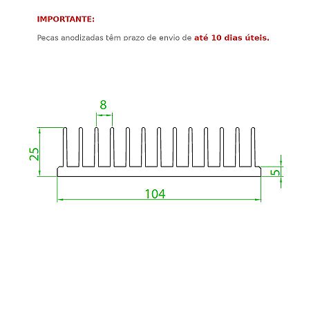 Dissipador de Calor modelo HS 10425L