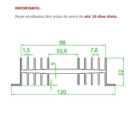 Dissipador de Calor modelo HS 12135