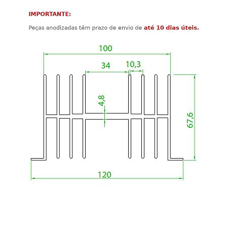 Dissipador de Calor modelo HS 12168