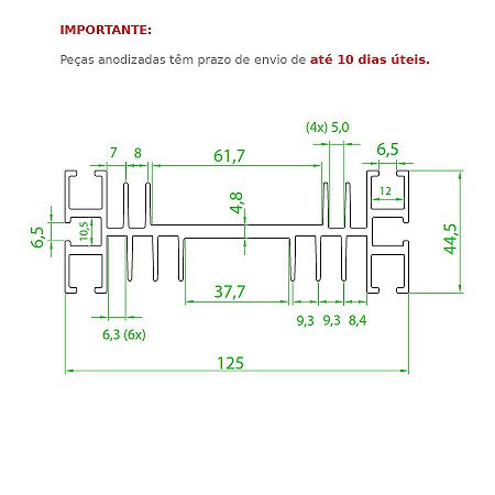 Dissipador de Calor modelo HS 12545