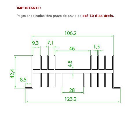 Dissipador de Calor modelo HS 12643H