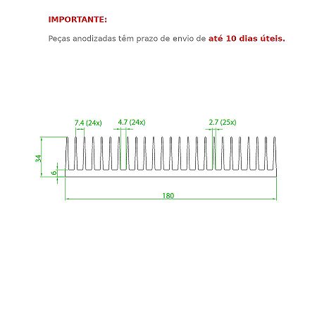 Dissipador de Calor modelo HS 18034