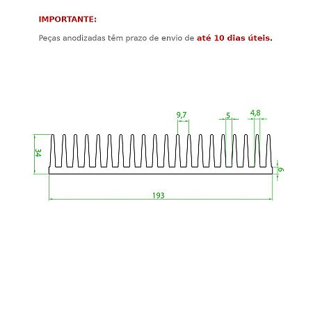 Dissipador de Calor modelo HS 19334