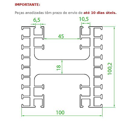 Dissipador de Calor modelo HS 100100