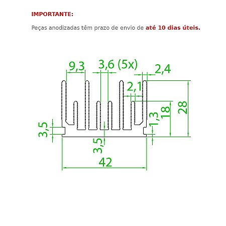 Dissipador de Calor modelo HS 4328
