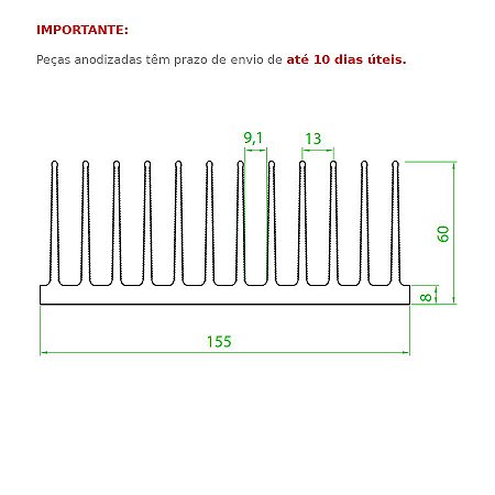 Dissipador de Calor modelo HS 15560
