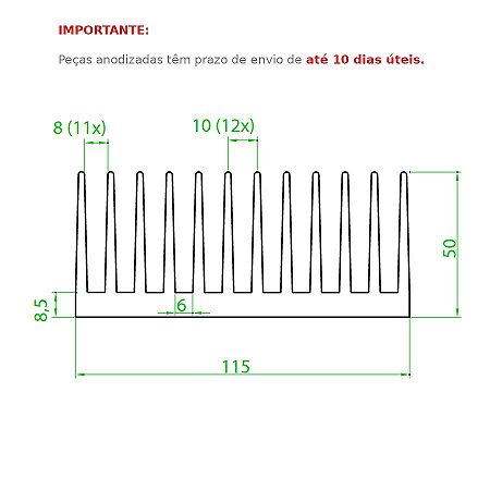 Dissipador de Calor modelo HS 11550