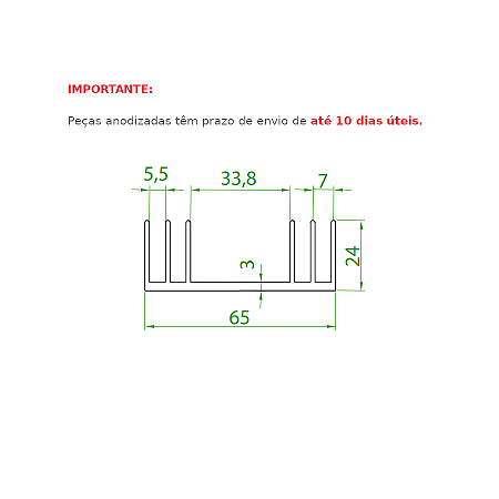 Dissipador de Calor modelo HS 6524